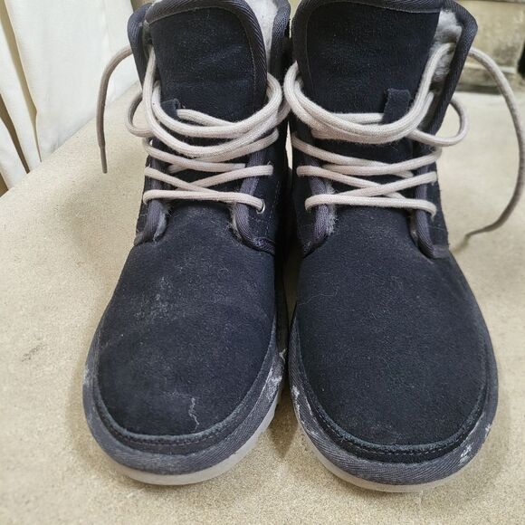 UGG Australia Harkley US Size 5 True Navy Mens Suede BOOTS - Picture 5 of 11